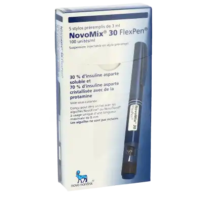 Novomix 30 Flexpen 100 Unités/ml, Suspension Injectable En Stylo Prérempli à Blere