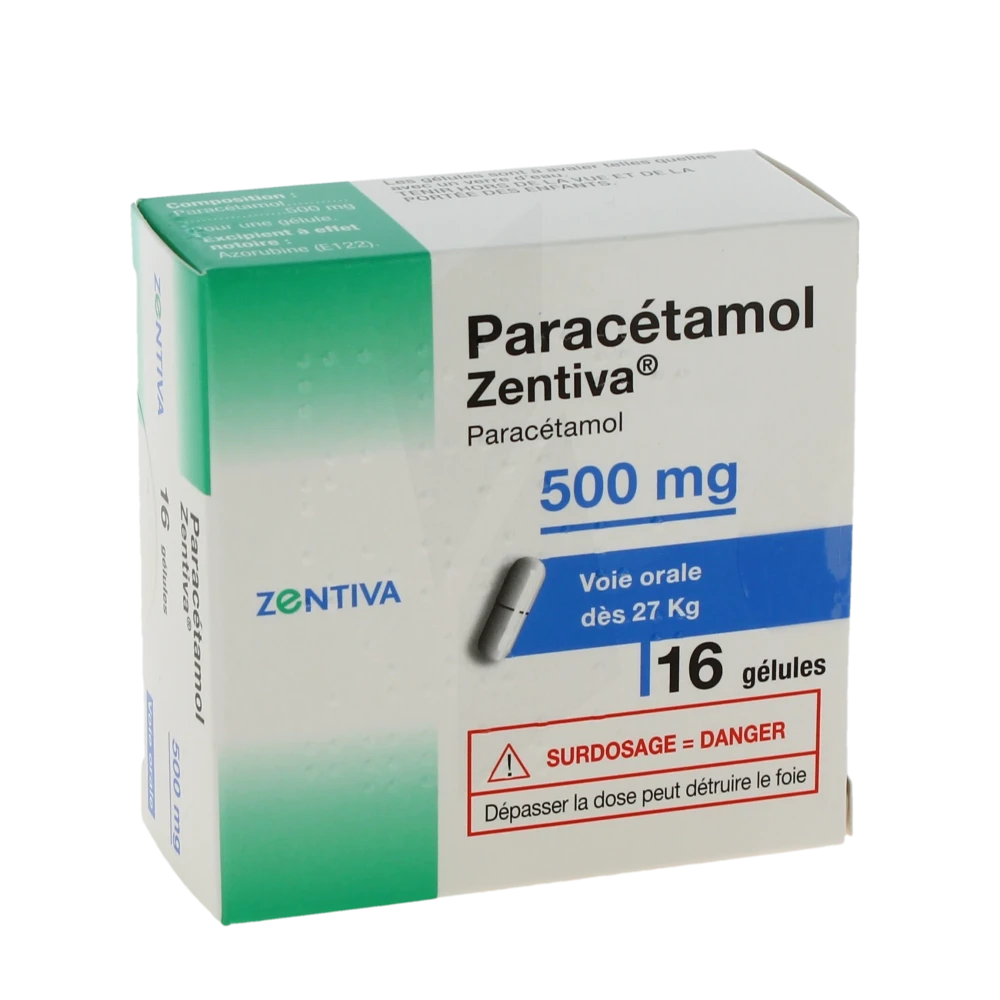 Paracetamol Zentiva 500 Mg, Gélule