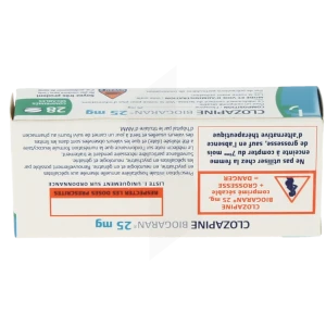 Clozapine Biogaran 25 Mg, Comprimé Sécable
