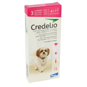 Credelio 112 Mg Comprime A Croquer Pour Chiens (>2,5 - 5,5 Kg), Comprimé à Croquer