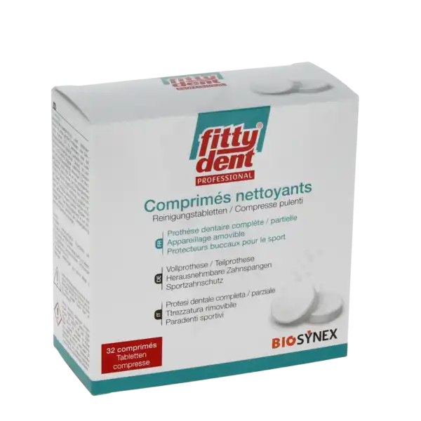 Biosynex Fittydent Comprimés Effervescents Nettoyants Pour Prothèse Dentaire B/32