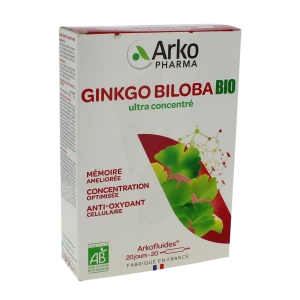 Arkofluide Bio Ultraextract Solution Buvable Mémoire Concentration 20 Ampoules/10ml