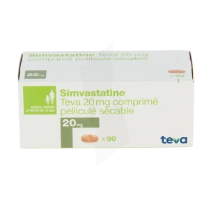 Simvastatine Teva 20 Mg, Comprimé Pelliculé Sécable