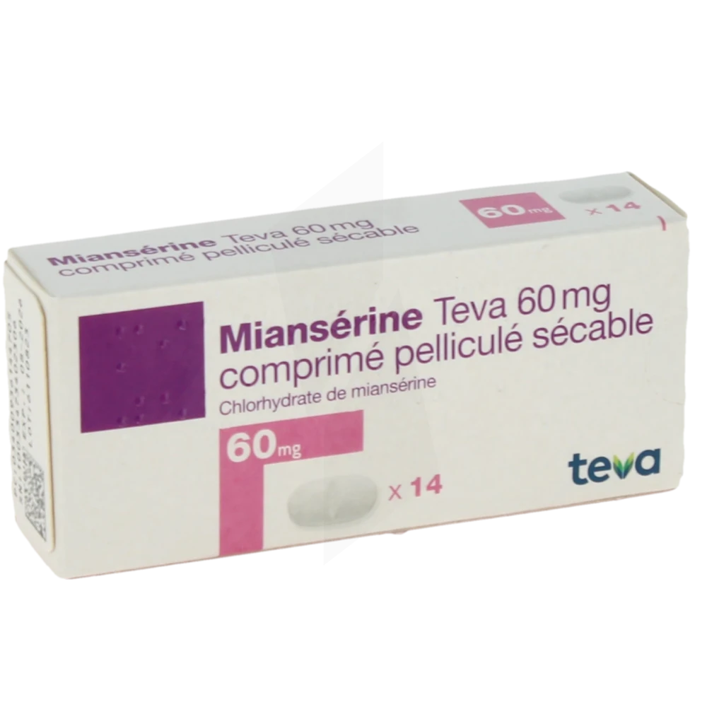 Mianserine Teva 60 Mg, Comprimé Pelliculé Sécable