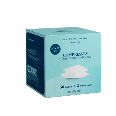 Santecare Compresse St N Tiss 10x10cm 50 Sachets De 2 à MIRAMONT-DE-GUYENNE