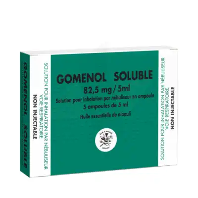 GOMENOL SOLUBLE 82,5 mg/5 ml S p inh/nébulis en ampoule 5Amp/5ml
