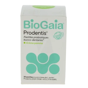 Biogaia Prodentis Past à Sucer Probiotiques Bucco-dentaire Pomme Pilulier/30
