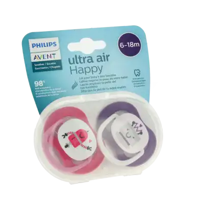 Avent Ultra Air Sucette Silicone 6-18mois Love Papa B/2 à Obernai