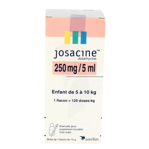 Josacine 250 Mg/5 Ml, Granulés Pour Suspension Buvable