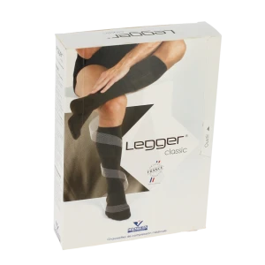 Legger® Classic Classe Ii Chaussettes Noir Taille 4 Normal Pied Fermé