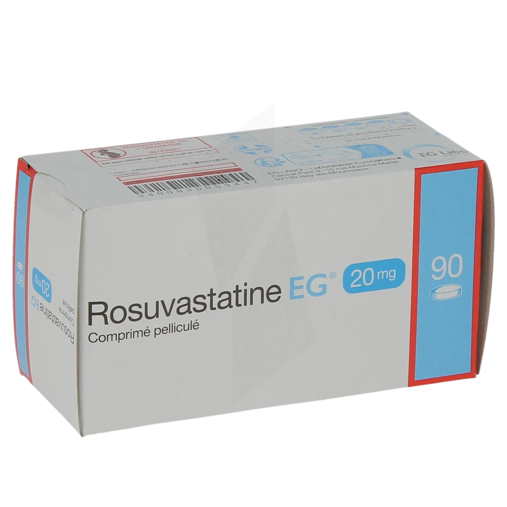 Rosuvastatine Eg 20 Mg, Comprimé Pelliculé