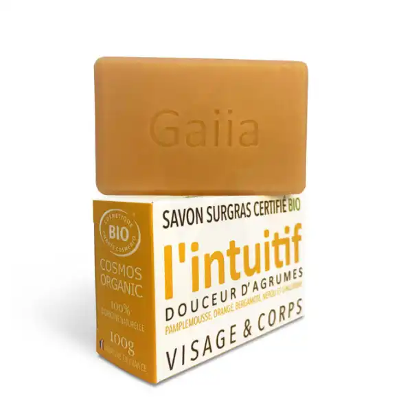 Gaiia Savon à Froid Surgras Bio L'intuitif Agrumes 100g