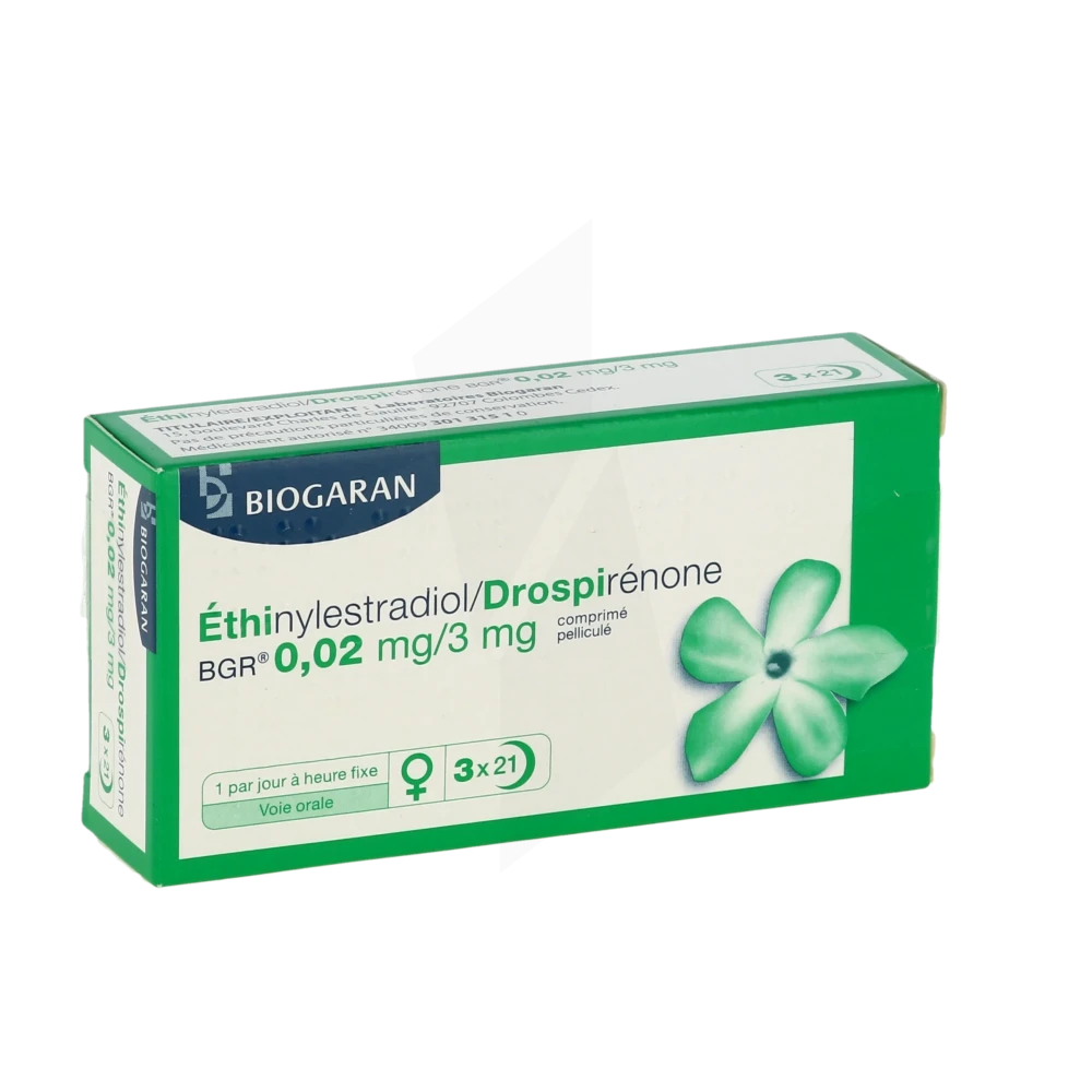 Ethinylestradiol/drospirenone Bgr 0,02 Mg/3 Mg, Comprimé Pelliculé