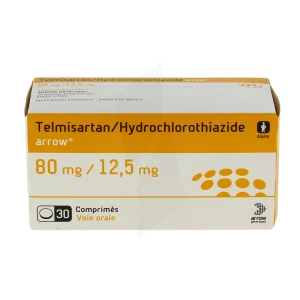 Telmisartan/hydrochlorothiazide Arrow 80 Mg/12,5 Mg, Comprimé