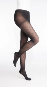 Sigvaris Styles Motifs Carreaux Collant Classe 2 Femme Noir Normal M
