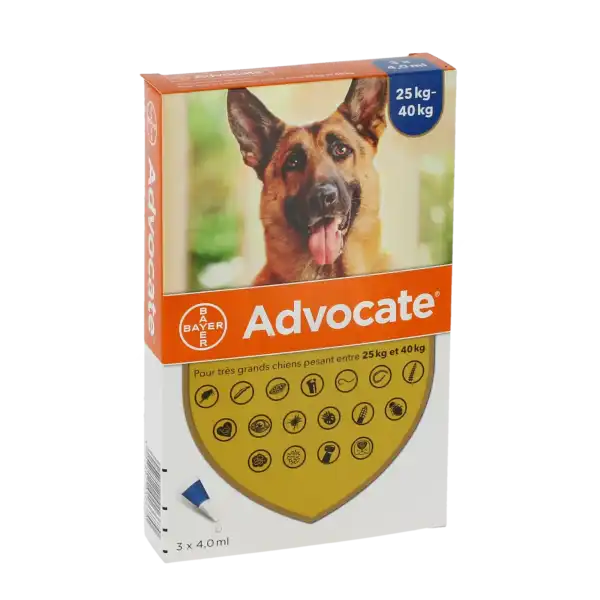 Advocate 400 Mg + 100 Mg Solution Pour Spot-on Pour Tres Grands Chiens, Solution Pour Spot-on