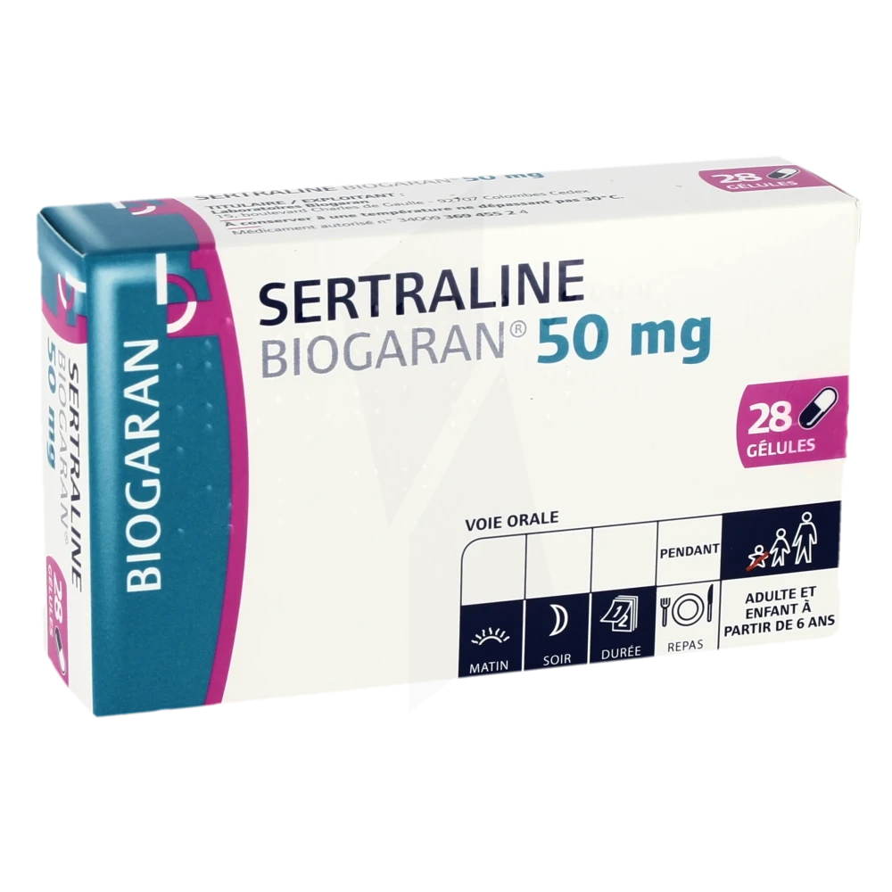 Sertraline Biogaran 50 Mg, Gélule