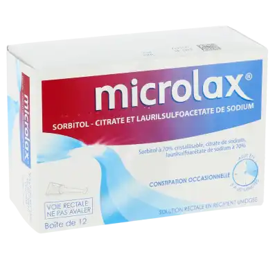 Microlax Sorbitol Citrate Et Laurilsulfoacetate De Sodium S Rect En Récipient Unidose 12récip-unidoses-can/5ml à Angers