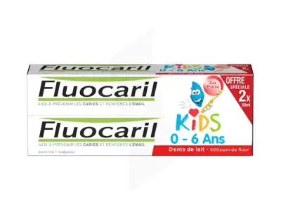 Fluocaril Kids Gel Dentifrice Fraise 0/6ans 2*50ml à JACOU