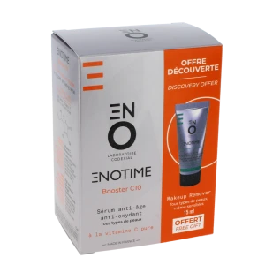 Enotime Sérum Booster C10 Anti-oxydant Fl Pompe Airless/15ml+makeup Remover