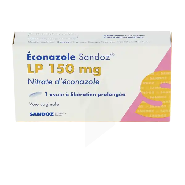 Econazole Sandoz L.p. 150 Mg, Ovule à Libération Prolongée