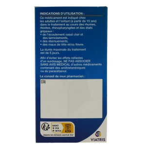Paracetamol/vitamine C/pheniramine Viatris Conseil Sans Sucre 500 Mg/200 Mg/25 Mg, Poudre Pour Solution Buvable En Sachet édulcorée à L’aspartam