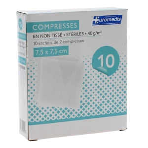 Euromedis Compresse Stér N Tiss 7,5 X 7,5 Cm 10/2