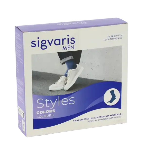 Sigvaris Styles Colors Chaussettes  Homme Classe 2 Noir Medium Normal