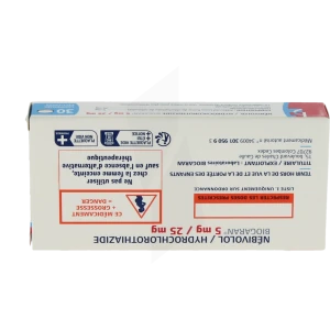Nebivolol/hydrochlorothiazide Biogaran 5 Mg/ 25 Mg, Comprimé Pelliculé