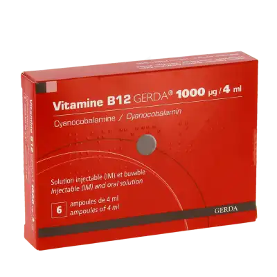Vitamine B12 Gerda 1000 µg/4 Ml, Solution Injectable (im) Et Buvable à Aix-les-Bains