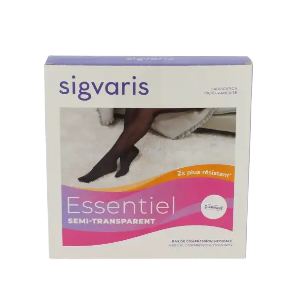 Sigvaris Essentiel Semi-transparent Bas Auto-fixants  Femme Classe 2 Naturel Medium Normal