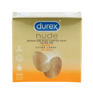 Durex Nude Préservatif Lubrifié Xl B/2