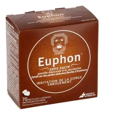 EUPHON SANS SUCRE, pastille édulcorée à la saccharine