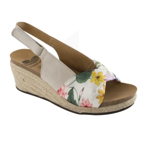 Scholl Mindy Espadrille à Talons Beige/fleuri Taille 35