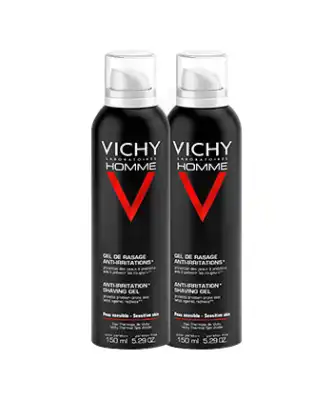 VICHY Homme Gel de rasage Peau sensible 2 aérosols/150ml