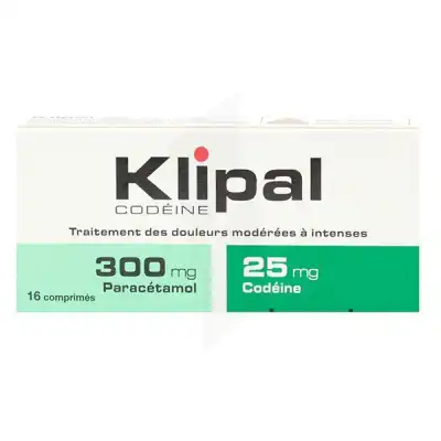 KLIPAL CODEINE 300 mg/25 mg, comprimé