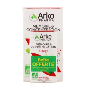 Arkogélules Mémoire & Concentration Ginkgko Bio Lot 150 + 45 Gélules