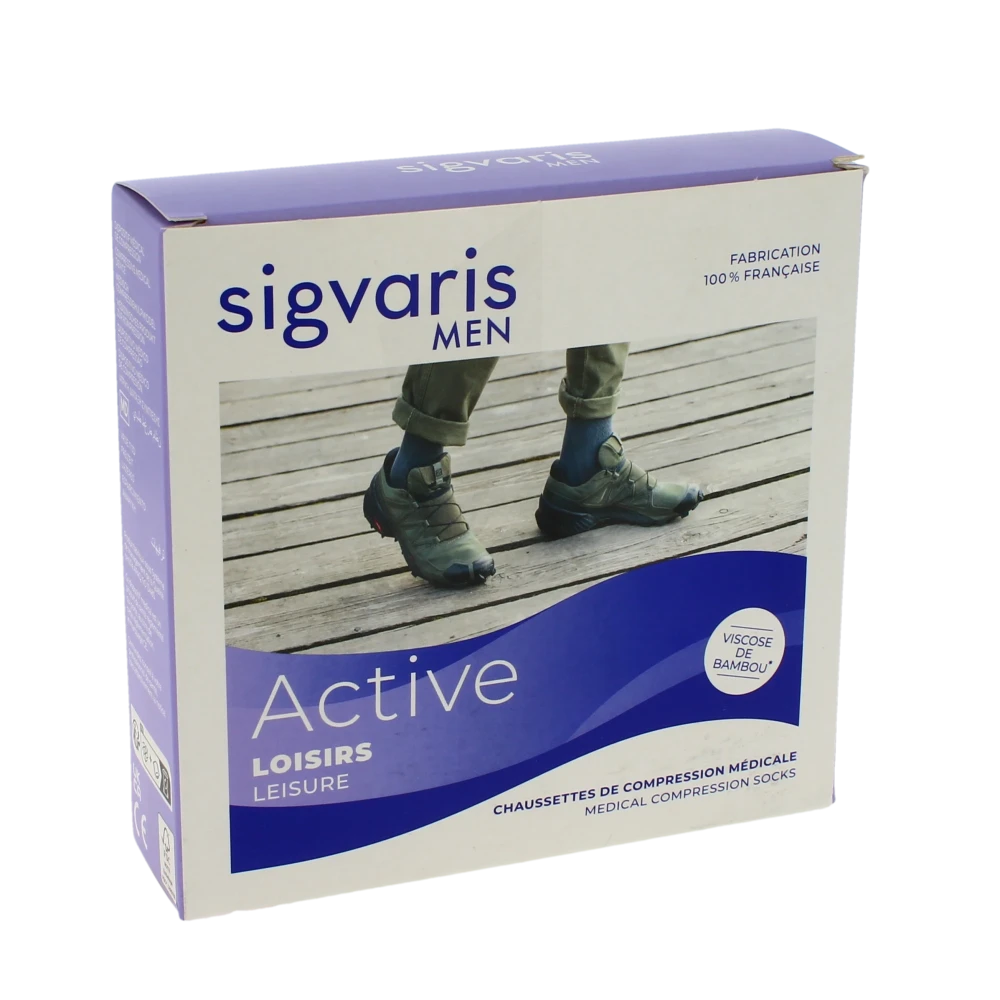 Sigvaris Active Loisirs New Chaussette Classe 2 Homme Noir Long M