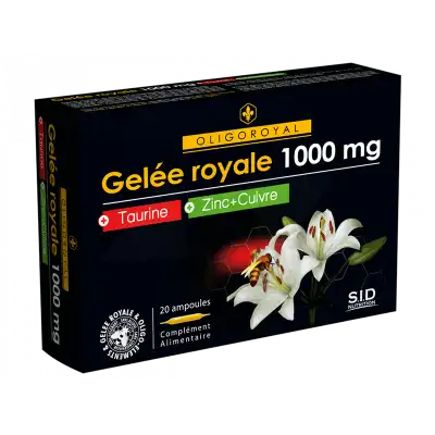 Sid Nutrition Oligoroyal Gelée Royale 1000 Mg Taurine Zinc Cuivre _ 20 Ampoules De 10ml à Drocourt