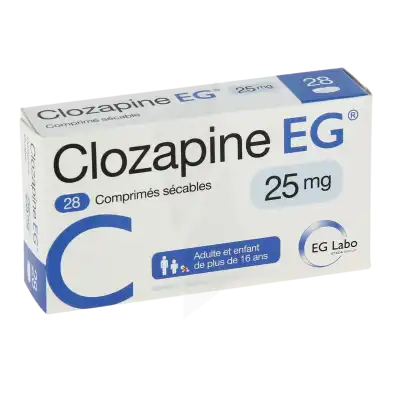 Clozapine Eg 25 Mg, Comprimé Sécable à NOROY-LE-BOURG