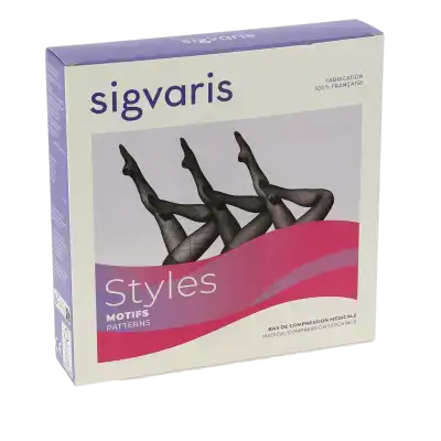 Sigvaris 2 Styles Carreaux Bas Autofix Noir Sn à CERNAY