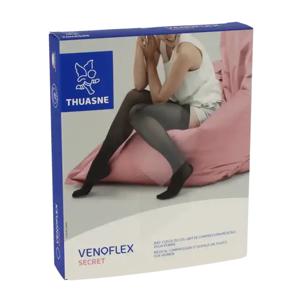 Thuasne Venoflex Secret 2 Bas Antiglisse Femme Beige Doré T3n-