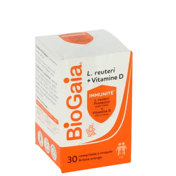 Biogaia Lactobacillus Reuteri Protectis + Vitamine D 800 Ui Cpr À Croquer Orange B/30