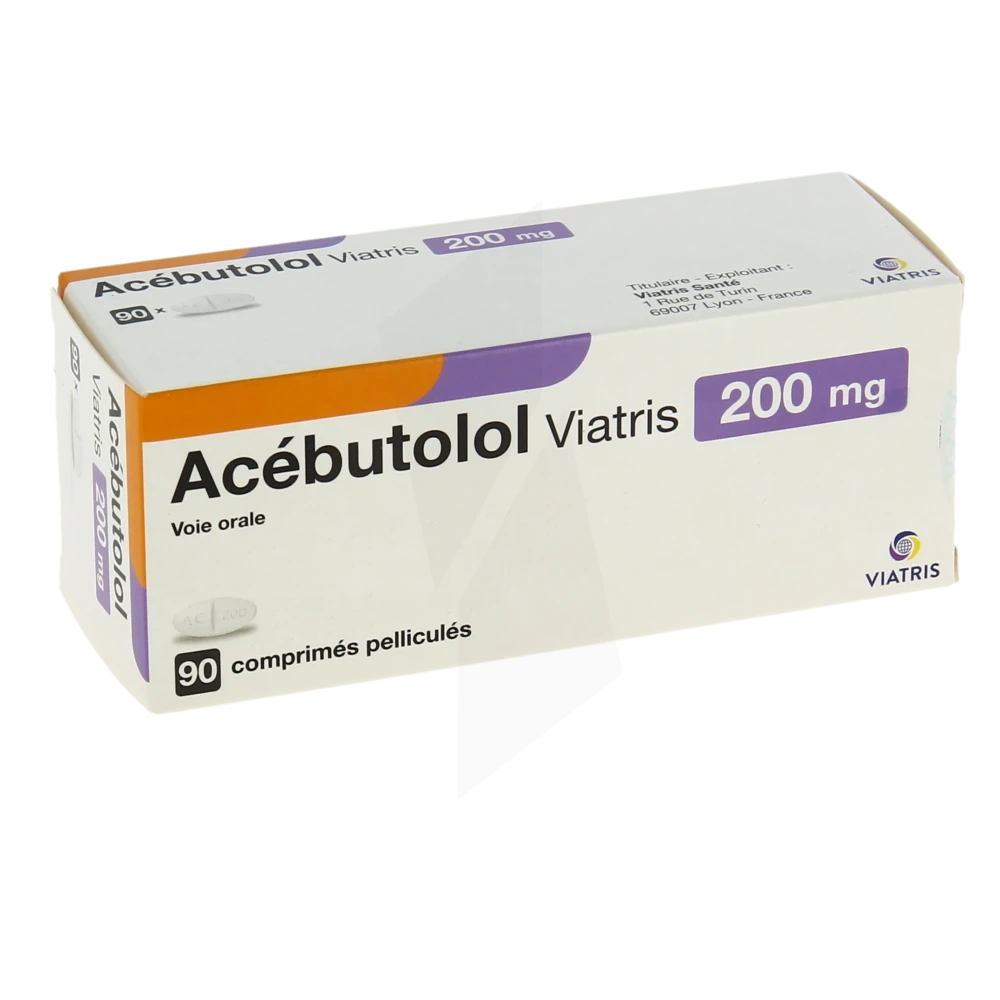 Acebutolol Viatris 200 Mg, Comprimé Pelliculé