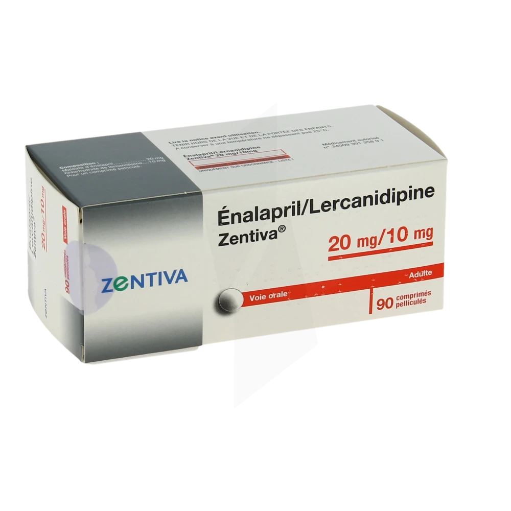 Enalapril/lercanidipine Zentiva 20 Mg/10 Mg, Comprimé Pelliculé