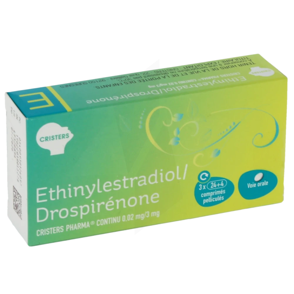 Ethinylestradiol/drospirenone Cristers Pharma Continu 0,02 Mg/3 Mg, Comprimé Pelliculé