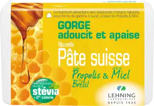 Lehning Pâte Suisse Pastilles à Sucer Miel Propolis B/50g à Paris