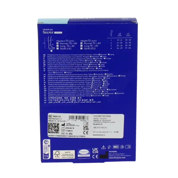 Venoflex Secret 2 Chaussette Opaque Noir Taille 2l
