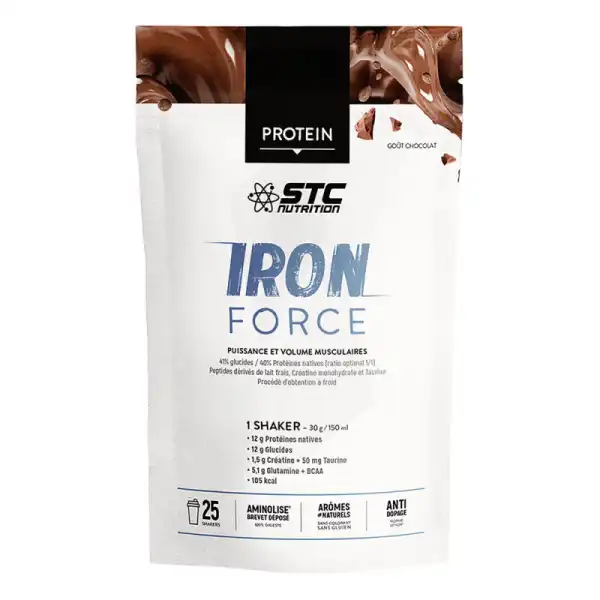 Stc Nutrition Iron Force Protein Préparation Chocolat Pot/750g