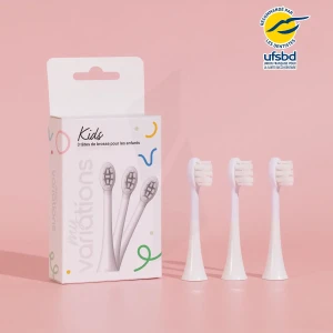 Myvariations Kids Tête De Brosse à Dents électrique Blanc Recharge B/3